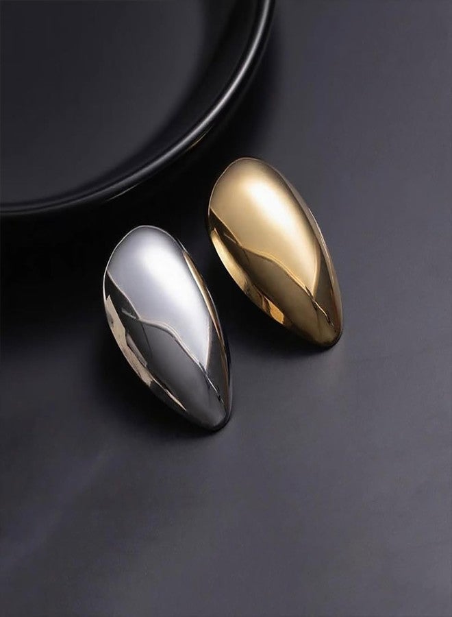 IS4U Chunky Teardrop Brooch for Women Vintage Geometric Metal Brooch Fashionable Irregular Round Corsage Lapel Gold Silver Waterdrop Lapel Pins Dresses Coats Scarves Shawl Clip Cocktail Holiday Party Jewelry for Men and Women (Gold1) - Image 5